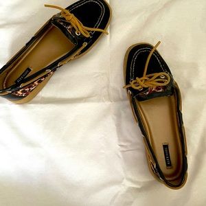 Alex Marie loafers, black and leopard